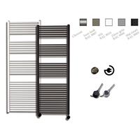 Sanicare electrische design radiator 172 x 60 cm Zilver-grijs met thermostaat chroom HRAEC601720/Z