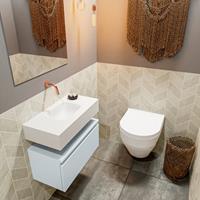 MONDIAZ ANDOR Toiletmeubel 60x30x30cm met 0 kraangaten 1 lades cale mat Wastafel Lex midden Solid Surface Wit FK75343339