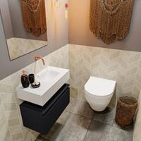 MONDIAZ ANDOR Toiletmeubel 60x30x30cm met 0 kraangaten 1 lades urban mat Wastafel Lex rechts Solid Surface Wit FK75343140