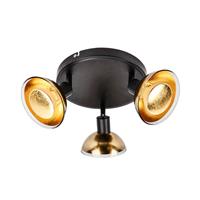 Lindby Erin LED plafondspot rond, zwart/goud