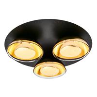 Lindby Erin LED plafondlamp zwart/goud 3-lamps