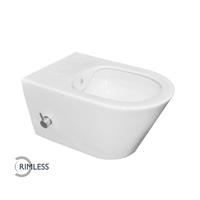 Wiesbaden Wandcloset Luxe Rimless 53 cm Inclusief Ingebouwde Bidet MW/KD Wit