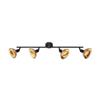 Lindby Erin LED plafondspot zwart/goud 4-lamps