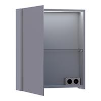 Saniclass Dual spiegelkast 59x70x15cm verlichting geintegreerd rechthoek 1 draaideur Mat Grijs MDF 7174