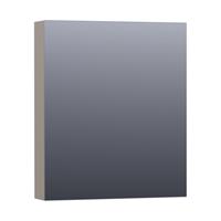 Saniclass Dual spiegelkast 59x70x15cm verlichting geintegreerd rechthoek 1 draaideur Mat Taupe MDF 7168