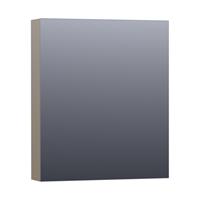 Saniclass Dual spiegelkast 59x70x15cm verlichting geintegreerd rechthoek 1 draaideur Hoogglans Taupe MDF 7150