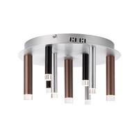 BRILLIANT Lampe Cembalo LED Deckenleuchte 9flg alu/schwarz/braun   9x 4W LED integriert, 300lm, 3000K   In 3 Stufen über Wandschalter dimmbar   Energiesparend und langlebig durch LED-Einsatz