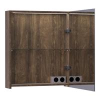 Saniclass Dual spiegelkast 59x70x15cm verlichting geintegreerd rechthoek 1 draaideur Burned Bark MFC 7273