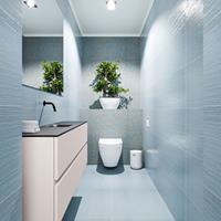 MONDIAZ ADA Toiletmeubel 120x30x50cm met 0 kraangaten 2 lades linen mat Wastafel Lex midden Solid Surface Zwart FK75342284
