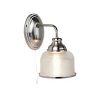 Searchlight Wandlamp Bistro II zilver/ribbelglas