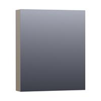 Saniclass Dual spiegelkast 59x70x15cm verlichting geintegreerd rechthoek 1 draaideur Hoogglans Taupe MDF 7151