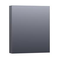 Saniclass Dual spiegelkast 59x70x15cm verlichting geintegreerd rechthoek 1 draaideur Hoogglans Grijs MDF 7157