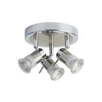 Searchlight Aries - plafondverlichting - Ø 18 x 13 cm - 3 x 5W LED incl. - IP44 - chroom