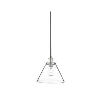 Searchlight Pyramid - 1 leichter Anhänger Satin Silber, Glasschirm, E27