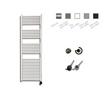 Sanicare electrische design radiator 172 x 45 cm Wit met thermostaat chroom HRAEC451720/W