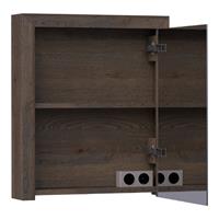 Saniclass Natural Wood spiegelkast 60x15x70cm Black Oak Massief Eiken 70451RBOG