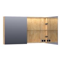 Saniclass Dual spiegelkast 119x70x15cm verlichting geintegreerd rechthoek 2 draaideuren Nomad MFC 7196
