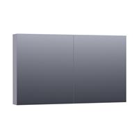 Saniclass Dual spiegelkast 119x70x15cm verlichting geintegreerd rechthoek 2 draaideuren Mat Grijs MDF 7178