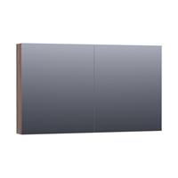 Saniclass Dual spiegelkast 119x70x15cm verlichting geintegreerd rechthoek 2 draaideuren Burned Bark MFC 7276