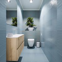 MONDIAZ ADA Toiletmeubel 100x30x50cm met 0 kraangaten 2 lades washed oak mat Wastafel Lex rechts Solid Surface Wit FK75341992