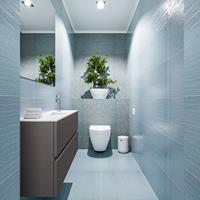 MONDIAZ ADA Toiletmeubel 100x30x50cm met 1 kraangaten 2 lades dark grey mat Wastafel Lex midden Solid Surface Wit FK75341784