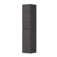 INK Badkamerkast - 35x37x169cm - 2 deuren - links en rechtsdraaiend - greeploos - houten keerlijst - MFC Oergrijs 1257406