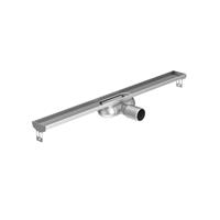 Aco ShowerDrain C douchegoot rvs z.flens z.rooster, 70mm breed, stankslot 25mm 785mm inb. diepte 65mm m. zijuitloop 2131420