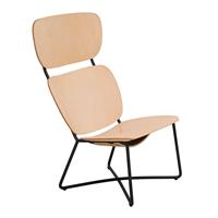 Functionals Miller fauteuil hoog zwart frame naturel leer