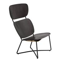 Functionals Miller fauteuil hoog zwart frame zwart leer