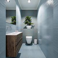 MONDIAZ ADA Toiletmeubel 100x30x50cm met 0 kraangaten 2 lades dark brown mat Wastafel Lex links Solid Surface Wit FK75342019