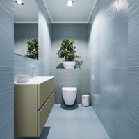 MONDIAZ ADA Toiletmeubel 100x30x50cm met 0 kraangaten 2 lades army mat Wastafel Lex rechts Solid Surface Wit FK75341847