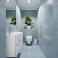 MONDIAZ ADA Toiletmeubel 100x30x50cm met 1 kraangaten 2 lades talc mat Wastafel Lex links Solid Surface Wit FK75341728