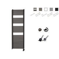 Sanicare electrische design radiator 172 x 45 cm Mat zwart met thermostaat chroom HRAEC451720/A