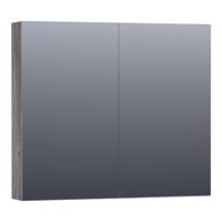 Saniclass Dual Spiegelkast 80x70x15cm 2 deuren LED verlichting geintegreerd 4000K MFC G-Canyon SK-DU80GC