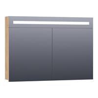 Saniclass 2.0 spiegelkast 99x70x15cm verlichting geintegreerd rechthoek 2 draaideuren Nomad MFC 7333