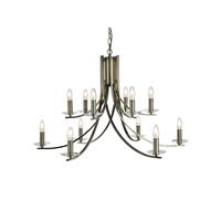 Searchlight Messing hanglamp AsconaØ 88cm 41612-12AB