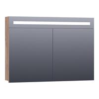 Saniclass Spiegelkast 2.0 99x70x15cm 2 deuren LED verlichting geintegreerd 4000K MFC Almond SK-TW100AL