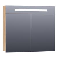 Saniclass 2.0 spiegelkast 80x70x15cm verlichting geintegreerd rechthoek 2 draaideuren Nomad MFC 7332