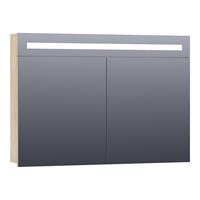 Saniclass 2.0 spiegelkast 99x70x15cm verlichting geintegreerd rechthoek 2 draaideuren Sahara MFC 7328