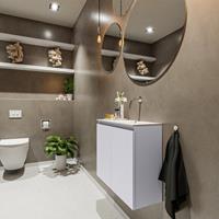 MONDIAZ TURE Toiletmeubel 60x23x50cm met 0 kraangaten 2 deuren cale mat Wastafel Eden rechts Solid Surface Wit FK75341252