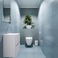 MONDIAZ ADA Toiletmeubel 40x30x50cm met 0 kraangaten 2 lades cale mat Wastafel Lex rechts Solid Surface Wit FK75341945