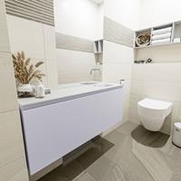 MONDIAZ OLAN Toiletmeubel 120x30x40cm met 0 kraangaten 1 lades cale mat Wastafel Lex rechts Solid Surface Wit FK75342665