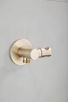 Saniclear Plus draaibare handdouche houder met wateraansluiting geborsteld messing mat goud