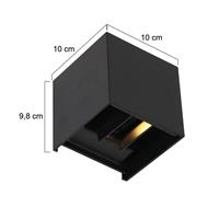 Steinhauer LED Wandleuchte Muro in Schwarz 2x 3W 480lm IP44