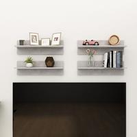 vidaXL Wandschappen 4 st 60x11,5x18 cm spaanplaat betongrijs