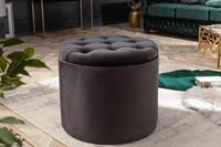 Poef Modern Barock Storage 50cm Fluweel Zwart - 40734
