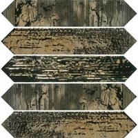 Dune Ceramics Wandtegel Dune Crackle Decor Metal 6.5x33 cm Goudbruin 
