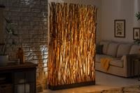 Invicta Interior Vloerlamp Natural Paravent Massief Longan Hout Natuur 180cm - 40505