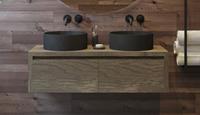 SaniGoods Alvares badmeubel 140cm 2 lades zonder waskom eiken castle brown