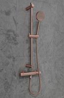 Saniclear Copper doucheset met thermostatische kraan, handdouche en glijstang geborsteld koper